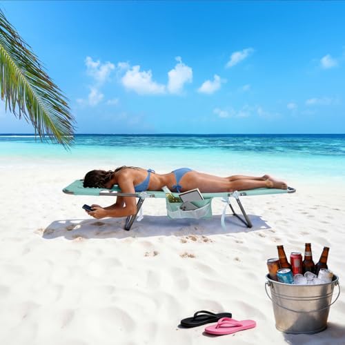 SUNNYFEEL Lay Flat Tanning Chair, Face Down Lounger, 5-Position Reclining