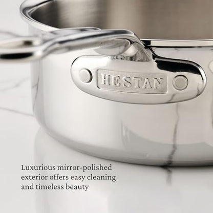 Hestan ProBond Luxe 2-Quart Saucepan with Lid, Professional Clad Stainless Steel, ProCore Tri-Ply Clad Construction, Polished Exterior, Induction & Oven Safe