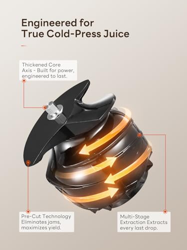 Cold Press Juicer Slow Masticating Machine with 5.5 Inch Chute(Silver)