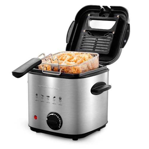 OVENTE Electric Deep Fryer, 1.5L Capacity, 800W, Silver FDM1501BR