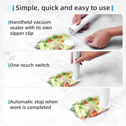 Vixino Vacuum Sealer, vacuum sealer for food, handheld vacuum sealer(Vacuum Sealers+ 30 reusable vacuum seal bags)