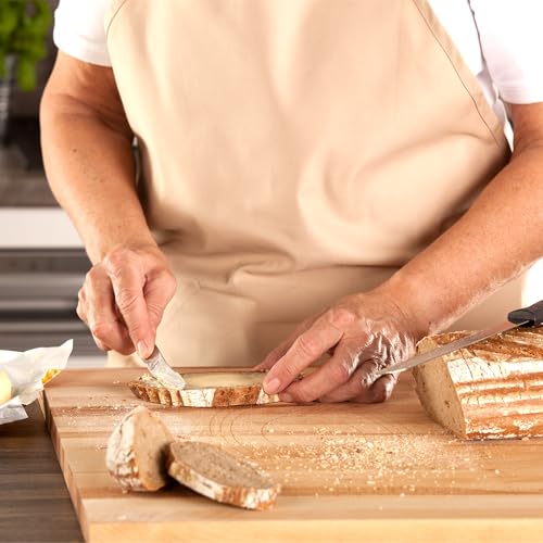 Qriocioa Reversible Wooden Pastry Board 24’’ x 20’’ Kneading Board for Rolling Dough Bread Cutting Board with Lip Pastry Baking Board with Engraved Ruler & Pie Board Template for Counter Top Kitchen