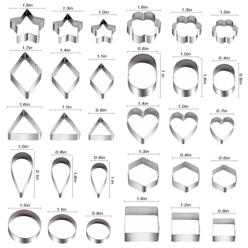 30Pcs Mini Cookie Cutter Set，Stainless Steel Multi Shapes Kit Cutters for Baking, Holiday Cookies, Small Stainless Steel Fruit Veggie Tiny Polymer Clay Cutters for Kids