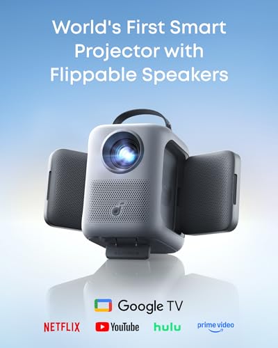 Anker Nebula P1i Portable Projector with WiFi and Bluetooth by soundcore, Flippable Design,1080P FHD, 4K Support, 380 ANSI Lumens, Auto Focus/Keystone, All-Glass Lens, Built-in Speaker