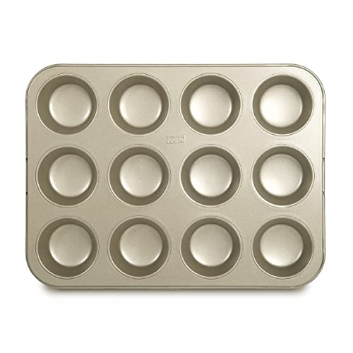 Glad Muffin Pan Nonstick - Heavy Duty Metal Cupcake Tin with Round Baking Cups, 12-Cup