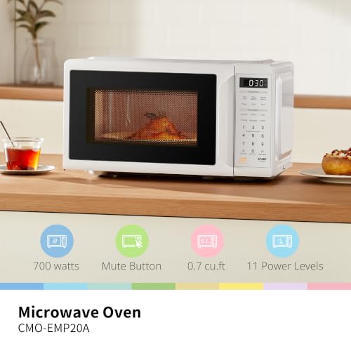 COMFEE' Countertop Microwave Oven 0.7 Cu.Ft, 700W, White