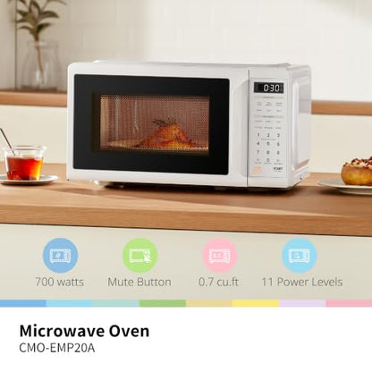 COMFEE' Countertop Microwave Oven 0.7 Cu.Ft, 700W, White