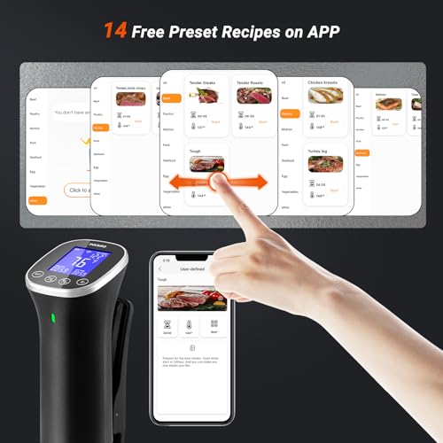 INKBIRD WiFi Immersion Circulator for Sous Vide, IPX7 Waterproof 1000W Sous Vide Cooker, Accurate Sous Vide Machine with Free App Recipes, Stainless Steel Immersion Cooker & Sous Vide Circulator