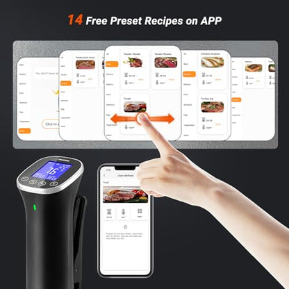 INKBIRD WiFi Immersion Circulator for Sous Vide, IPX7 Waterproof 1000W Sous Vide Cooker, Accurate Sous Vide Machine with Free App Recipes, Stainless Steel Immersion Cooker & Sous Vide Circulator