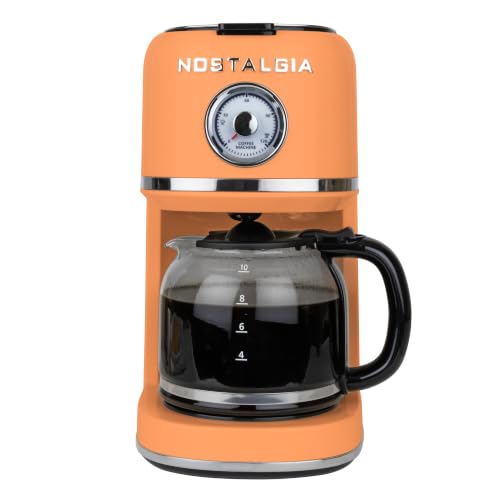 Nostalgia Classic Retro 10 Cup Coffee Maker, Orange