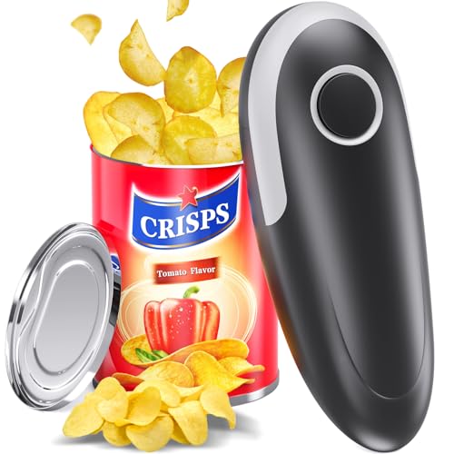 Electric Can Opener, One-Touch Automatic Can Opening with Smooth Edges, Food Safety Handheld Battery-Operated Can Opener for Kitchen and Seniors, Arthritis, Hands Free, Lid Remover, Kitchen Gadgets