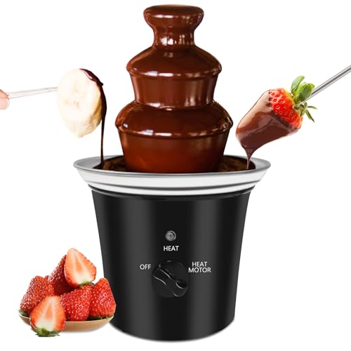MINI Chocolate Fountain Machine Electric Chocolate Fondue Fountain Machine Stainless Steel for Chocolate Candy Butter Cheese