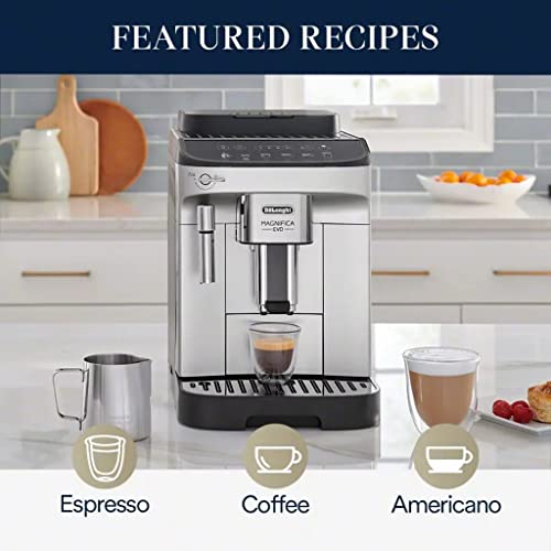 De'Longhi Magnifica Evo Espresso Machine, Manual Milk Frother, Silver