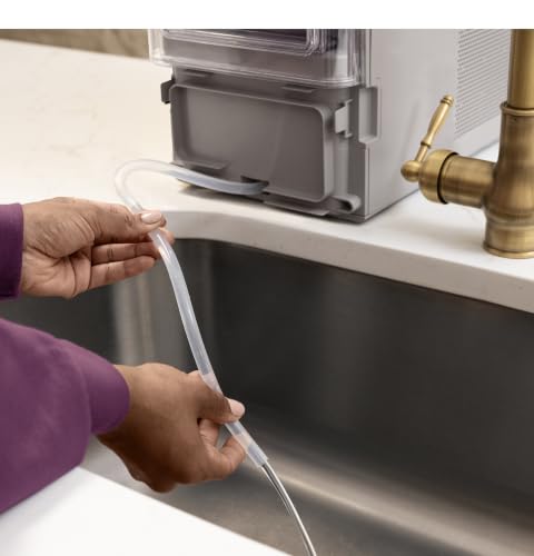GE Profile Opal Mini Nugget Ice Maker, Portable Countertop Pellet Ice Machine, Soft Chewable Ice, 36 lbs Per Day, Top Fill Water Reservoir, 2 lb Bin, 6 Pack Descaler & Scoop Included, Stone Grey