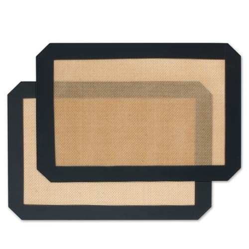 Silicone Baking Mat,Silicone Mat,2 Pack Reusable Non-Stick Baking Mat,Food Safe Silicone Mats for Baking, Oven Baking Sheet for Making Cookies, Macaroons, Bread,(11.8"L x 8.3"W)