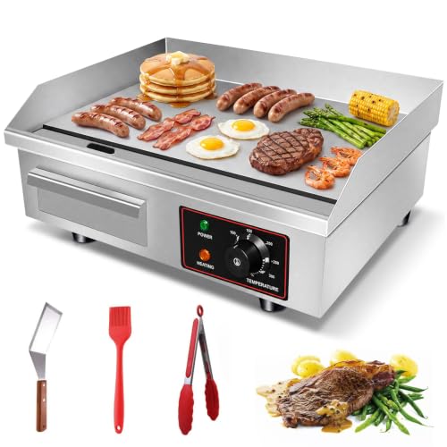 110V 3000W 22" Electric Griddle Grill for Home Commercial,Adjustable Temp