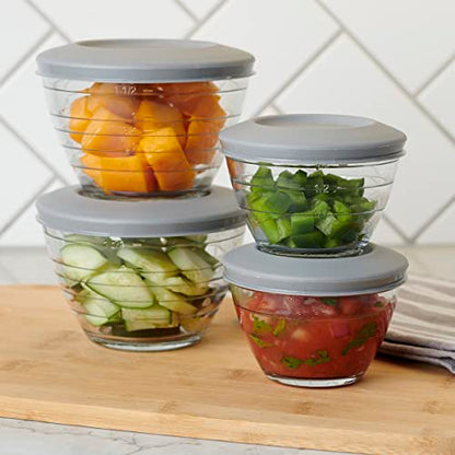 Anchor Hocking Glass 6 Piece 2 Cup 4-IN-1 PREP BOWLS
