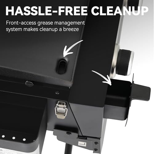 Royal Gourmet PD3001 3-Burner Propane Gas Griddle with Collapsible Stand, 23-Inch Portable Griddle with Side Table & 314 Sq. In. Cooking Area for Camping, Tailgating, Backyard & Patio, Black