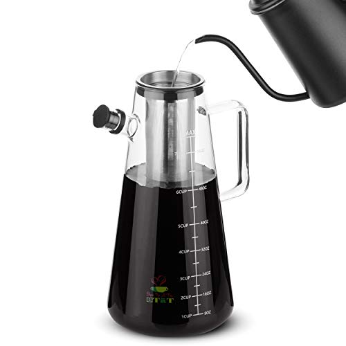 BTaT- Airtight Cold Brew Coffee Maker Pitcher, 2 Liter / 64 oz
