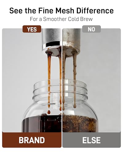 OneDream Cold Brew Coffee Maker - 2 Quart 64oz Stainless Steel Filter Cold Brew Pitcher Jar, No Leaks Cold Brew Mason Jar Coffee Maker, Easy to Clean Cold Coffee Maker