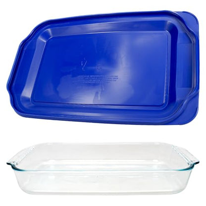 Pyrex 233 3qt Glass Baking Dish & 233-PC Blue Lagoon Lid - Made in USA