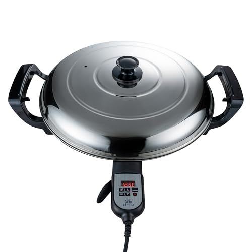 Ethniq 18.5" Electric Griddle for Ethiopian Injera, Somalian Anjero, Crepe, Lefse, Mogogo, Mitad, Pancake Teff Injera Maker - Adjustable Digital Heat Control - Non-Stick Surface -