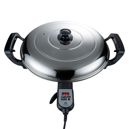 Ethniq 18.5" Electric Griddle for Ethiopian Injera, Somalian Anjero, Crepe, Lefse, Mogogo, Mitad, Pancake Teff Injera Maker - Adjustable Digital Heat Control - Non-Stick Surface -