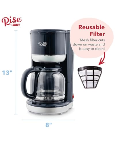 Rise by Dash 10 Cups Black Coffee Maker
