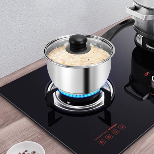 Stainless Steel Pot Set with Lid 6pcs,Sauce Pans 1QT & 2QT & 3QT Set,Triply Bottom Stainless Steel Pot Set