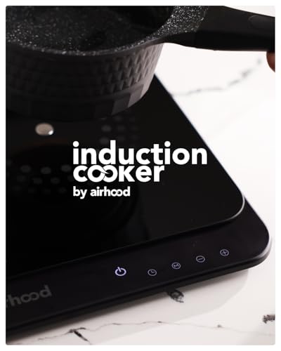 AirHood Ultra-Slim Induction Cooker | Countertop Hot Plate with Precision Sensors for 10 Temperature Modes | Eco-Friendly Compact Kitchen Appliance
