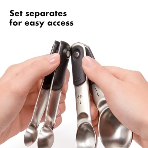 OXO Good Grips 4 Piece Stainless Steel Measuring Spoons with Magnetic Snaps