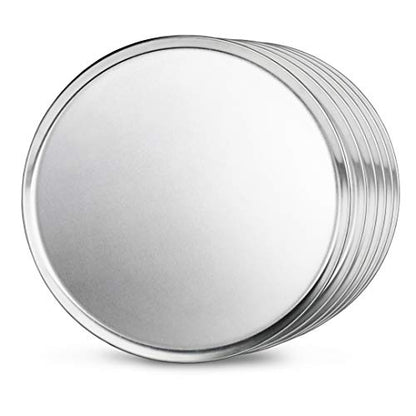 New Star Foodservice Restaurant-Grade Aluminum Pizza Pan, Baking Tray, Coupe Style, 16 Inch