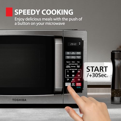 TOSHIBA Microwave Oven, 0.9 Cu.Ft, 900W, Stainless Steel