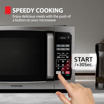 TOSHIBA Microwave Oven, 0.9 Cu.Ft, 900W, Stainless Steel