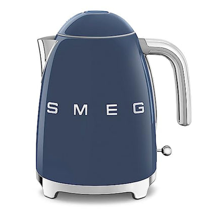 SMEG KLF03 Electric Kettle 1.7L (7 Cup), Retro Hot Water Boiler for Tea & Coffee, Fast Boiling, Auto Shut-Off, Soft Open Lid, 360° Swivel Base Countertop Kettle – Navy Blue
