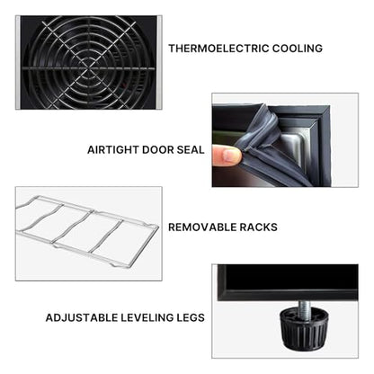 Koolatron 20 Bottle Thermoelectric Wine Cooler, Black