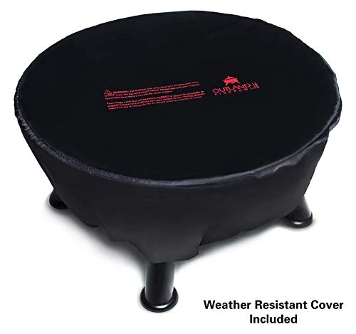 Outland Living Firebowl Smokeless Fire Pit, Round Outdoor Portable Propane Gas Fire Pit with UV and Weather Resistant Durable Cover, 24-Inch Diameter 58,000 BTU, Black, 883 Mega, For Outside Use