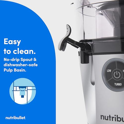 NutriBullet Juicer Pro Centrifugal Juicer Machine for Fruit, Vegetables, and Food Prep, 27 Ounces/1.5 Liters, 1000 Watts, Silver, NBJ50200