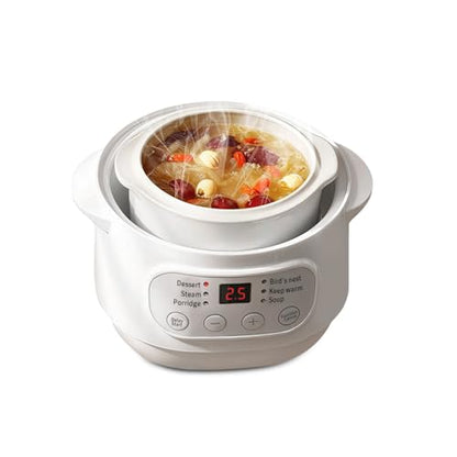 Natudeco 1l Electric Stew Pot Slow Cookers Mini Electric Stew Cooker