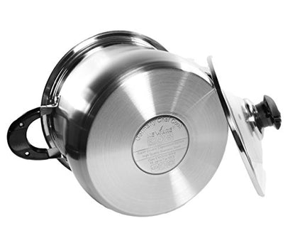 10 Qt Stock Pot 18/10 Stainless Steel Super Double Capsulated Bottom w/Glass Lid