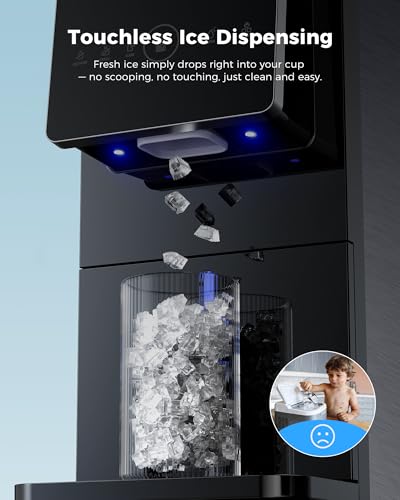 CyberChill Nugget Ice Makers Countertop Dispenser, 40lbs/Day Touch-Free Ice
