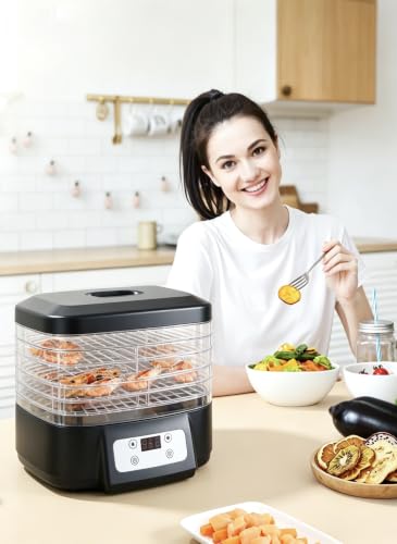Food Dehydrator with Digital Timer, 6 Tier, BPA Free, Overheating Protection, Food Grade, Blue