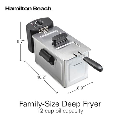 Hamilton Beach 3 Liter Family Style Electric Deep Fryer With Basket