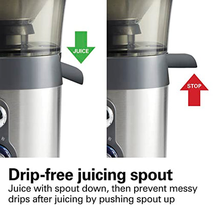 Hamilton Beach Juicer Machine, Centrifugal Extractor, Big Mouth 3" Feed Chute, Easy Clean, 2-Speeds, 40 oz. BPA Free Pitcher, 850 Watt Motor, Silver (67850)