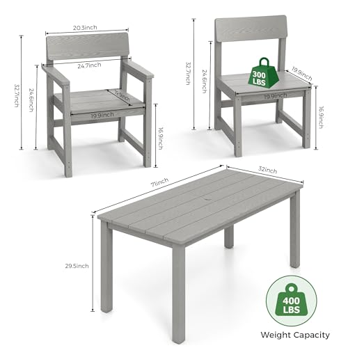 Jocoevol 12-Piece HIPS Patio Dining Set for 10 Person Outdoor Dining Sets with Umbrella Hole Tables and Chairs Furniture Set All Weather Proof for Garden, Backyard, Poolside