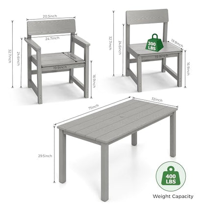 Jocoevol 12-Piece HIPS Patio Dining Set for 10 Person Outdoor Dining Sets with Umbrella Hole Tables and Chairs Furniture Set All Weather Proof for Garden, Backyard, Poolside