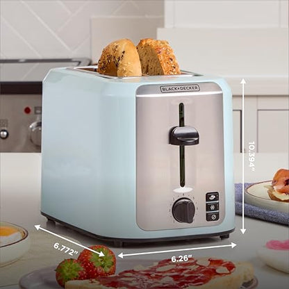 BLACK+DECKER 2-Slice Toaster with Extra-Wide Slots, Surf Spray