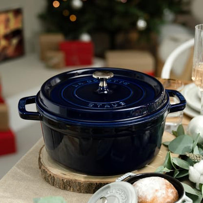 Staub Cast Iron 4-qt Round Cocotte - Dark Blue