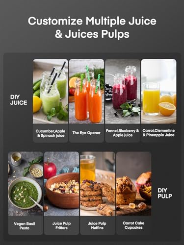 Juicer Machines, Juilist 3" Wide Mouth Juicer Extractor Max Power 800W, for Vegetable and Fruit with 3-Speed Setting, 400W Motor, Easy to Clean, Bright Red