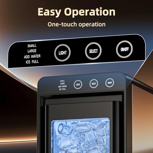 Countertop Portable Ice Maker, 8 Cubes in 6 Mins Fast Ice Making, 26Lbs Ice Per Day Auto Self-Cleaning Ice Machine with Ice Basket & Scoop, Compact Mini Ice Maker for Home Kitchen Office Bar RV Travel